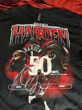 Gildan Black Tee with White James Graphic